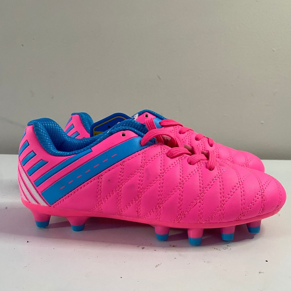 Deja Tu Huella Kids Soccer‎ Cleats Size 2 Pink Blue Firm Ground Athletic Shoes